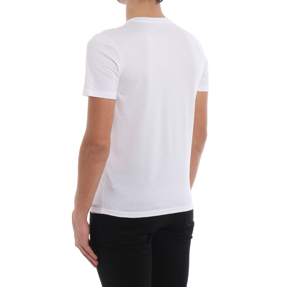 Fendi White Black Mesh Stripe Red FF Logo Short Sleeve Cotton T-Shirt Medium M - Picture 10 of 16